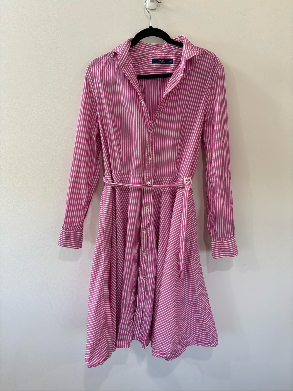 Polo Ralph Lauren Striped Collared Belted Shirt Dress